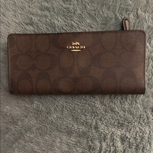 Coach Dark Brown Signature Wallet